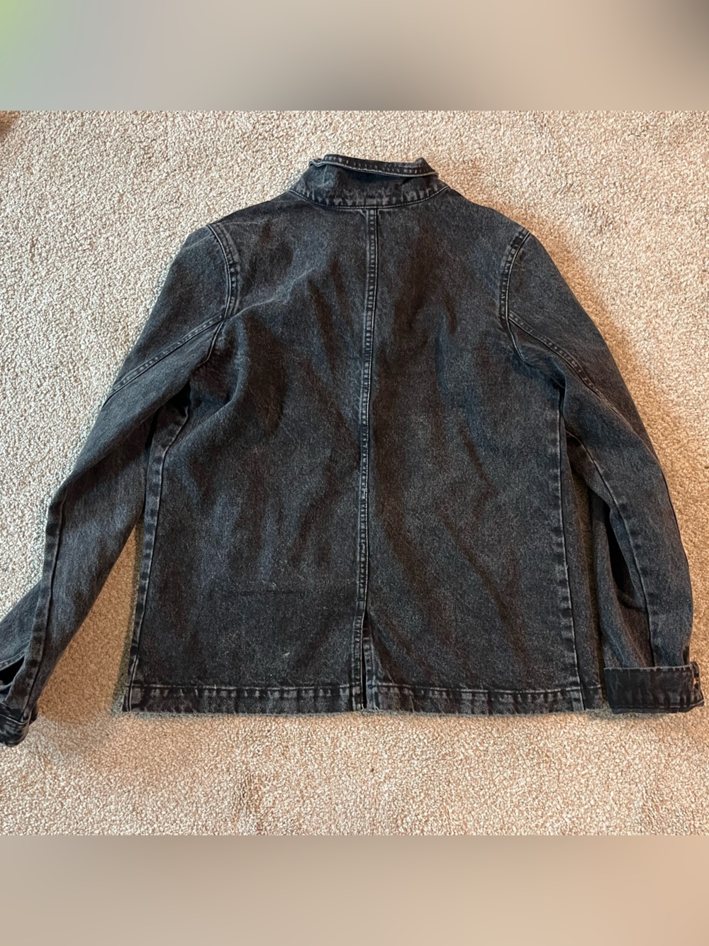 Old Navy Denim Utility Jacket Size Medium Tall Oversized - Picture 3 of 4